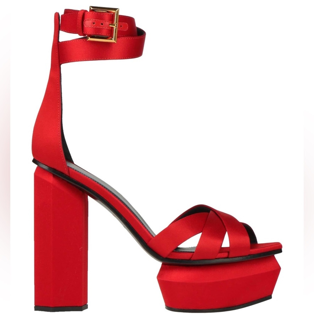 BALMAIN Ava Platform Sandals Heels New